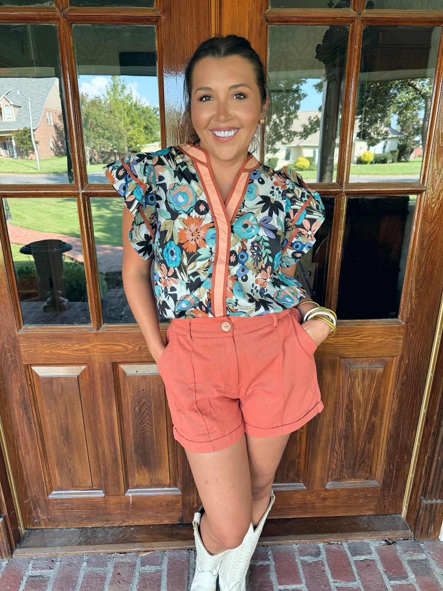Cinnamon Fall Flutter Top