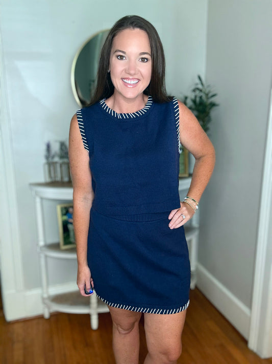 Navy Knit Set