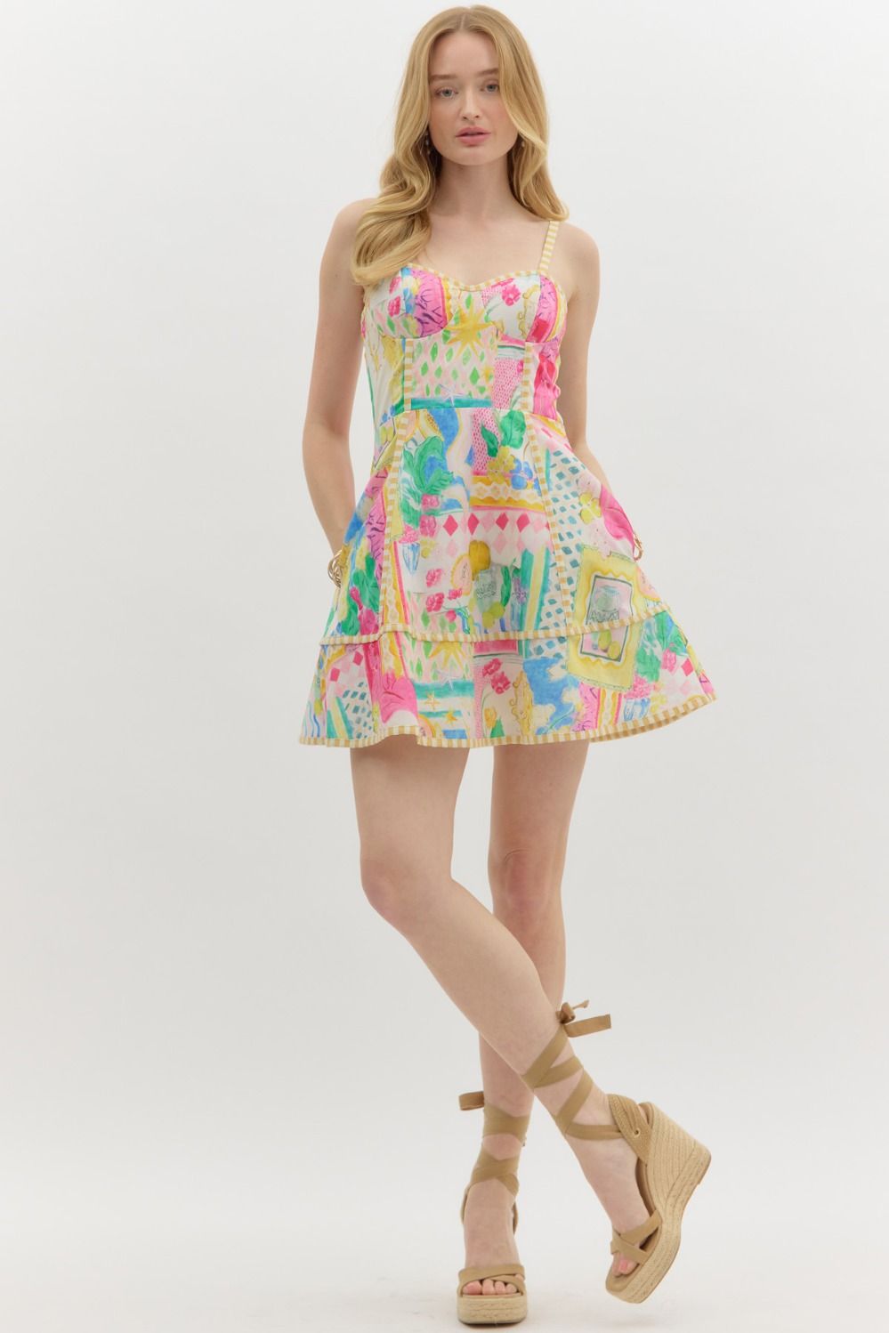 Resort Print Flared Dress