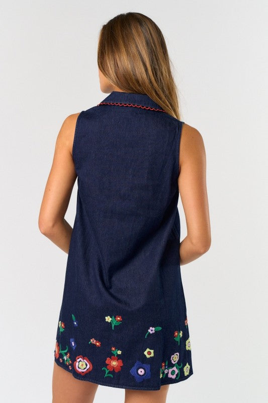 Indigo Embroidered Dress