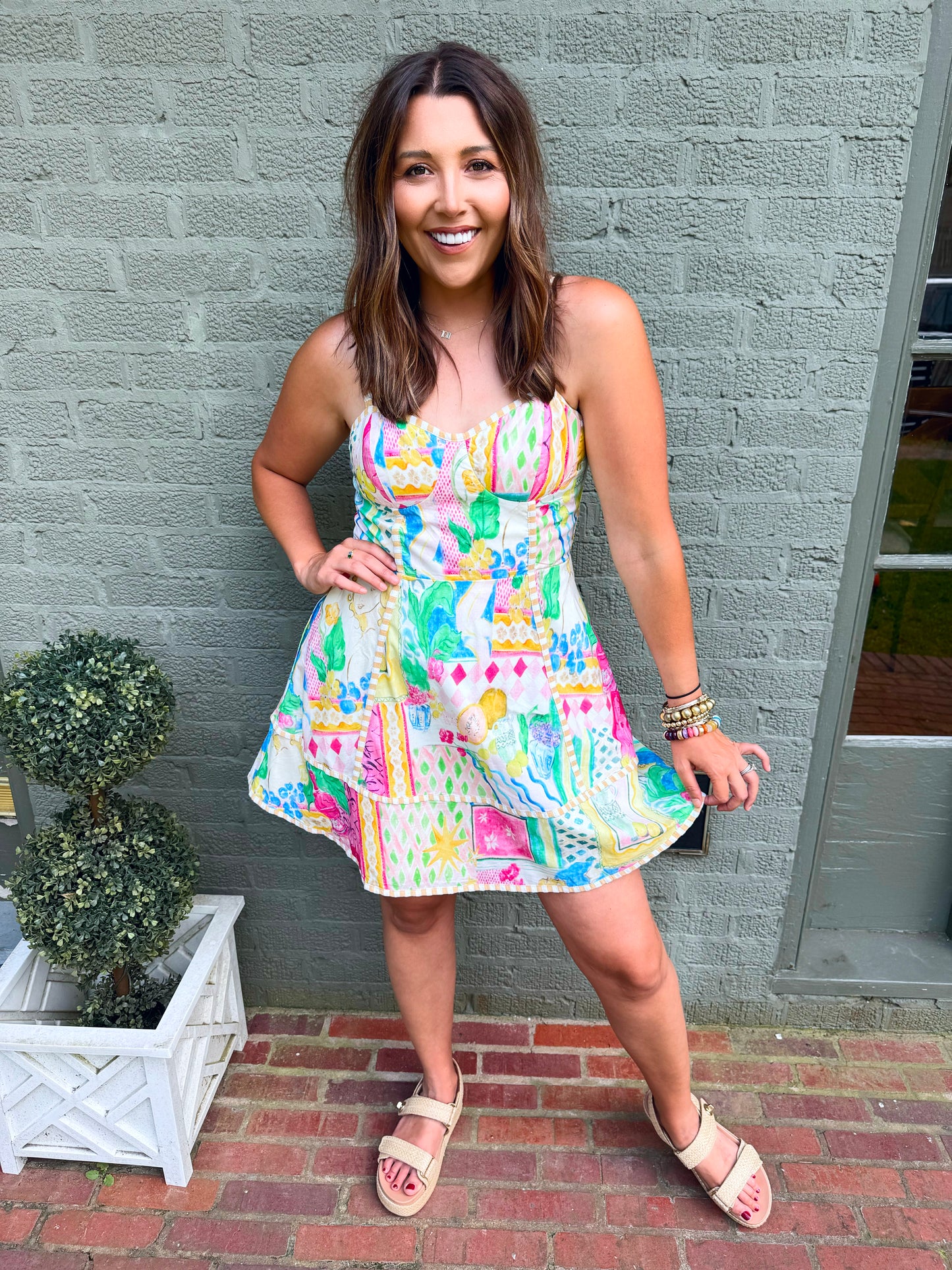 Resort Print Flared Dress