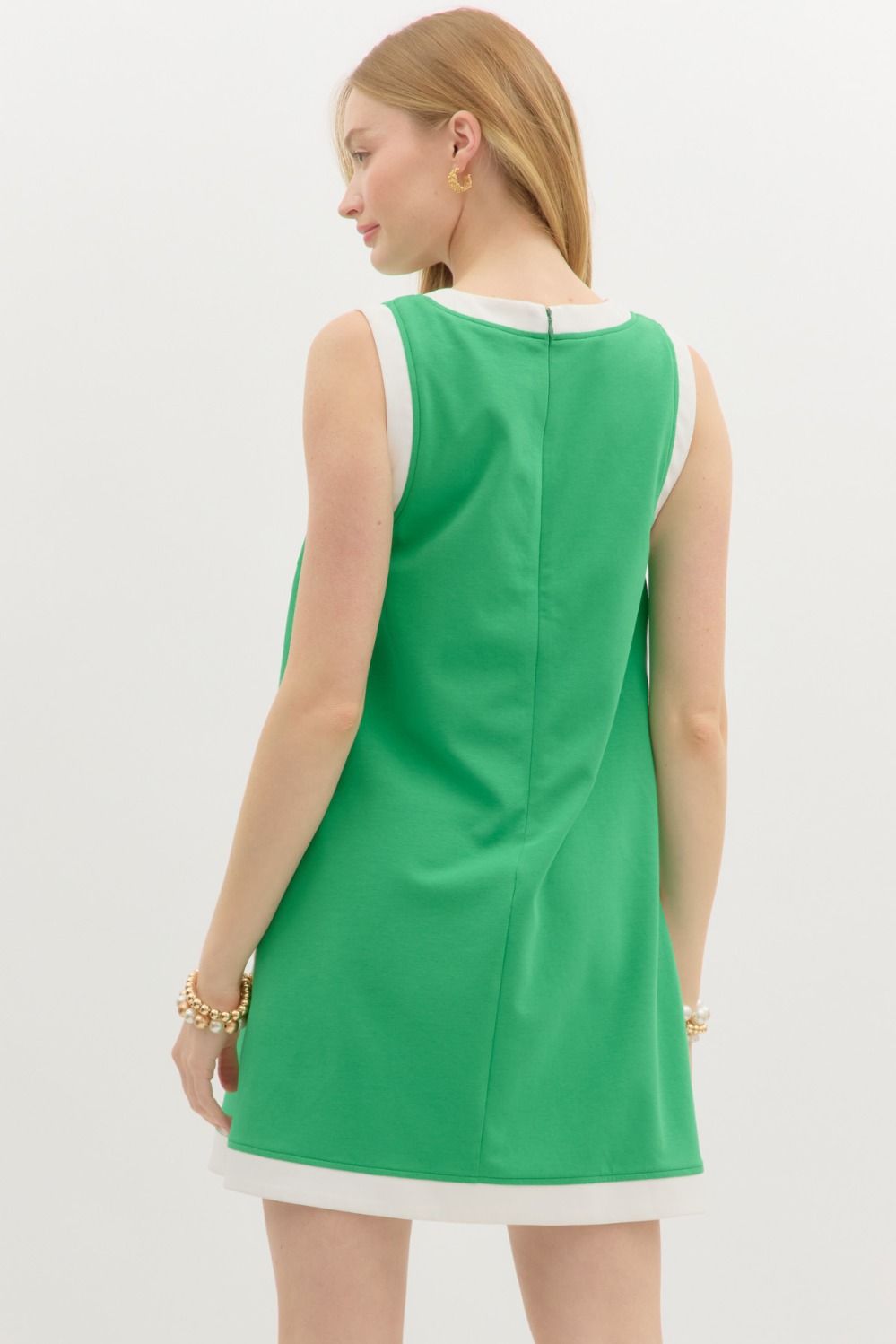 Green Button Detail Dress