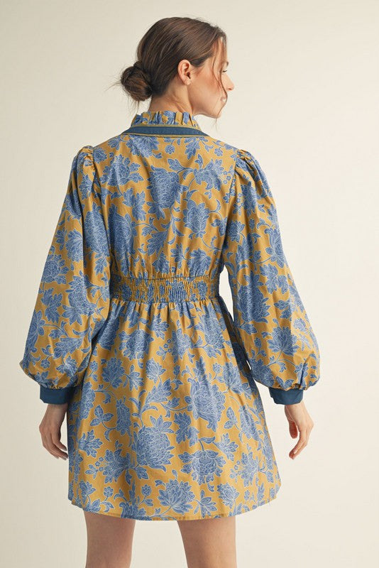 Kiwi Ruffle Collar Dress