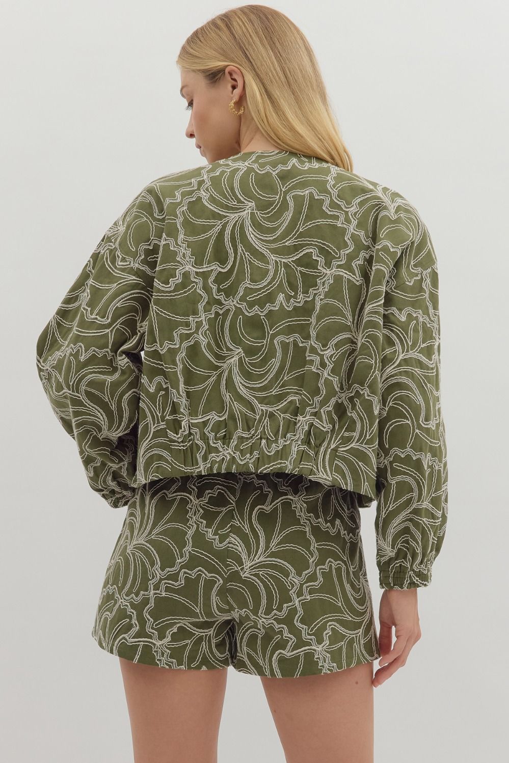 Olive Embroidered Set