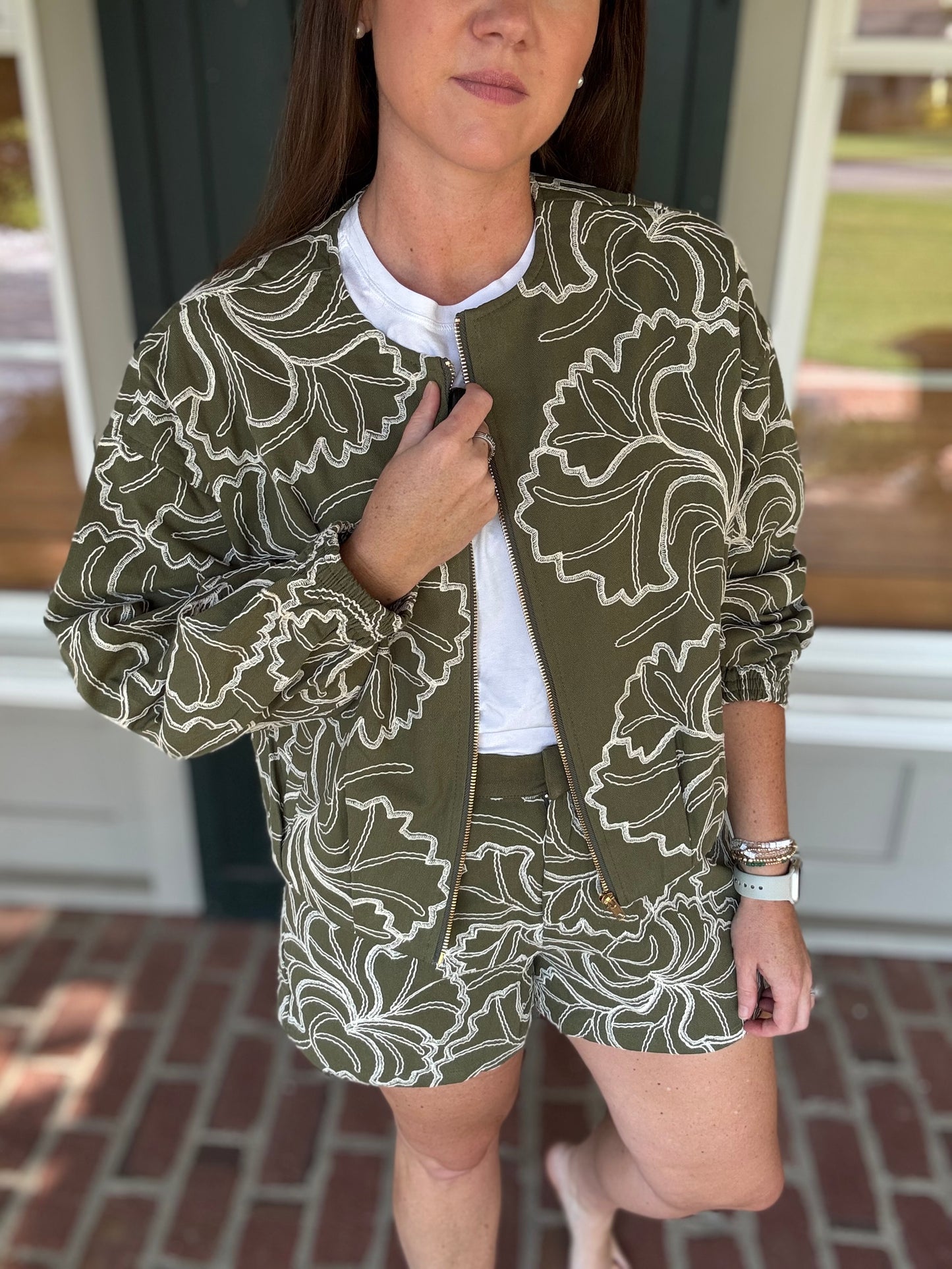 Olive Embroidered Set