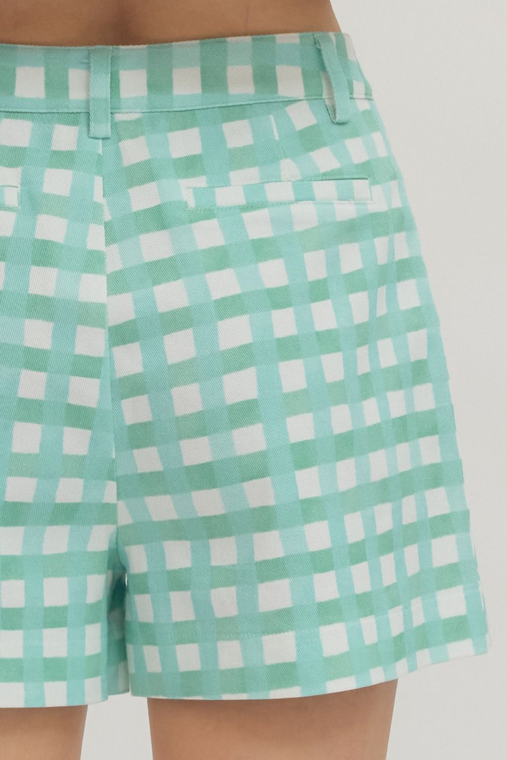 Mint Plaid Horse Bit Short Set