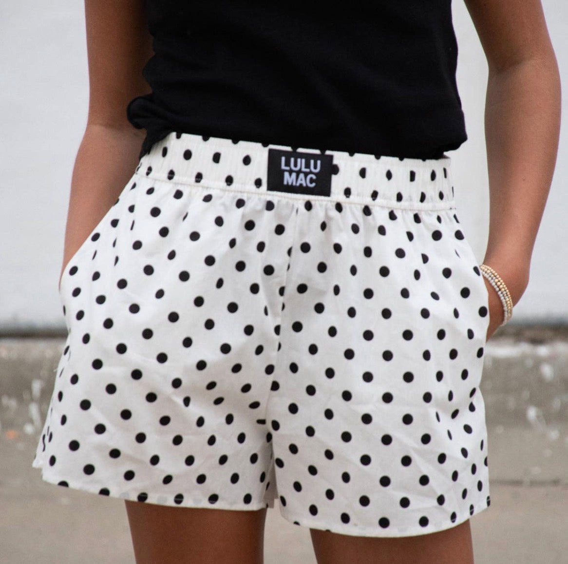 Lulu Mac - White/Black Polka Dot Shorts