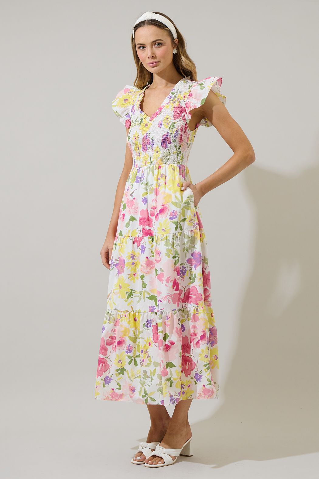 Leonie Floral Tiered Midi