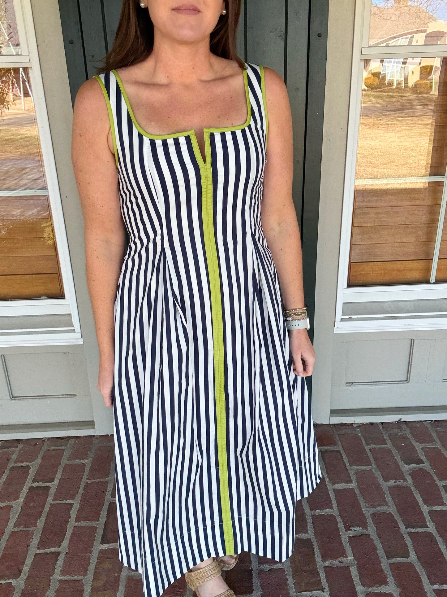 Navy Striped Dress