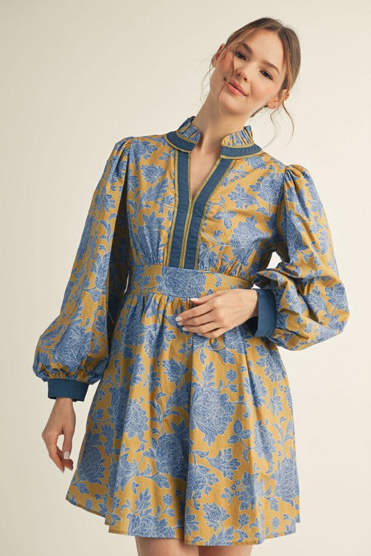 Kiwi Ruffle Collar Dress