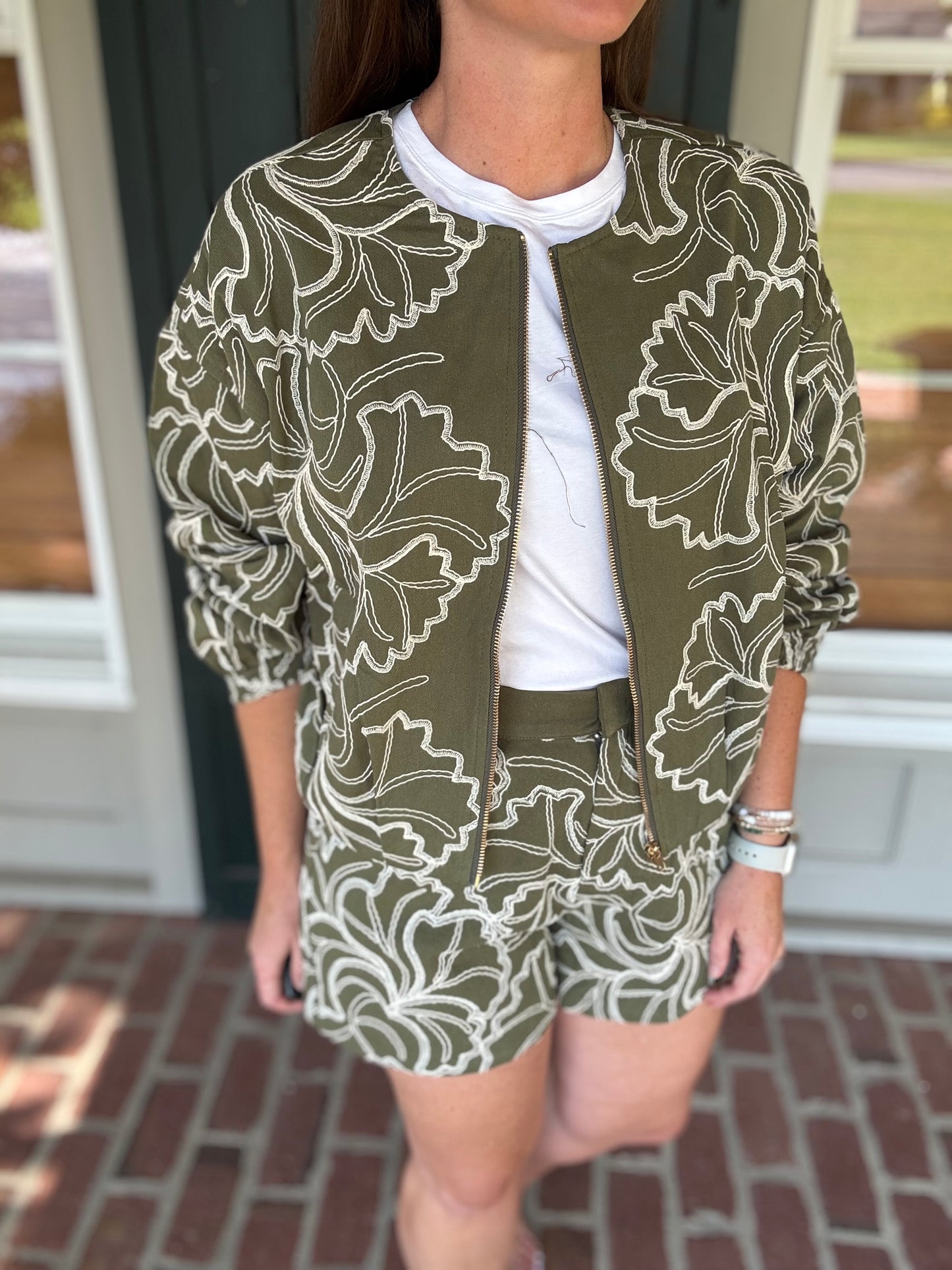 Olive Embroidered Set