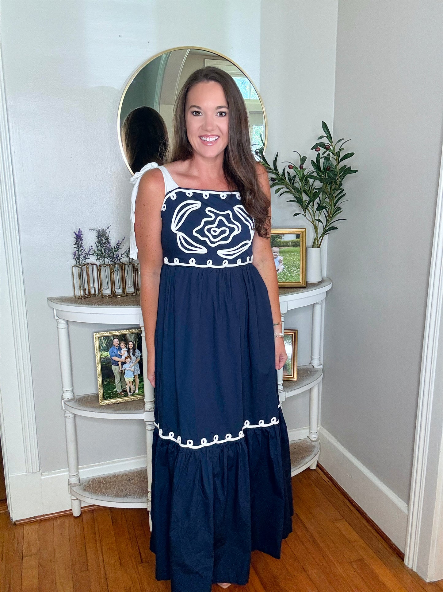 Navy Cord Detail Dress