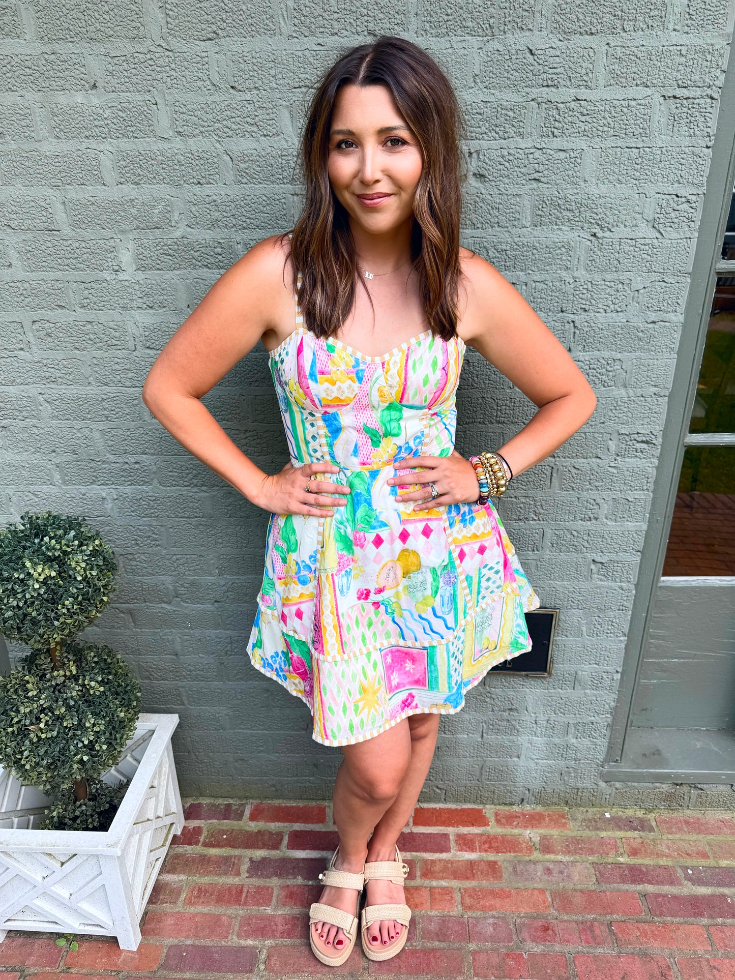 Resort Print Flared Dress