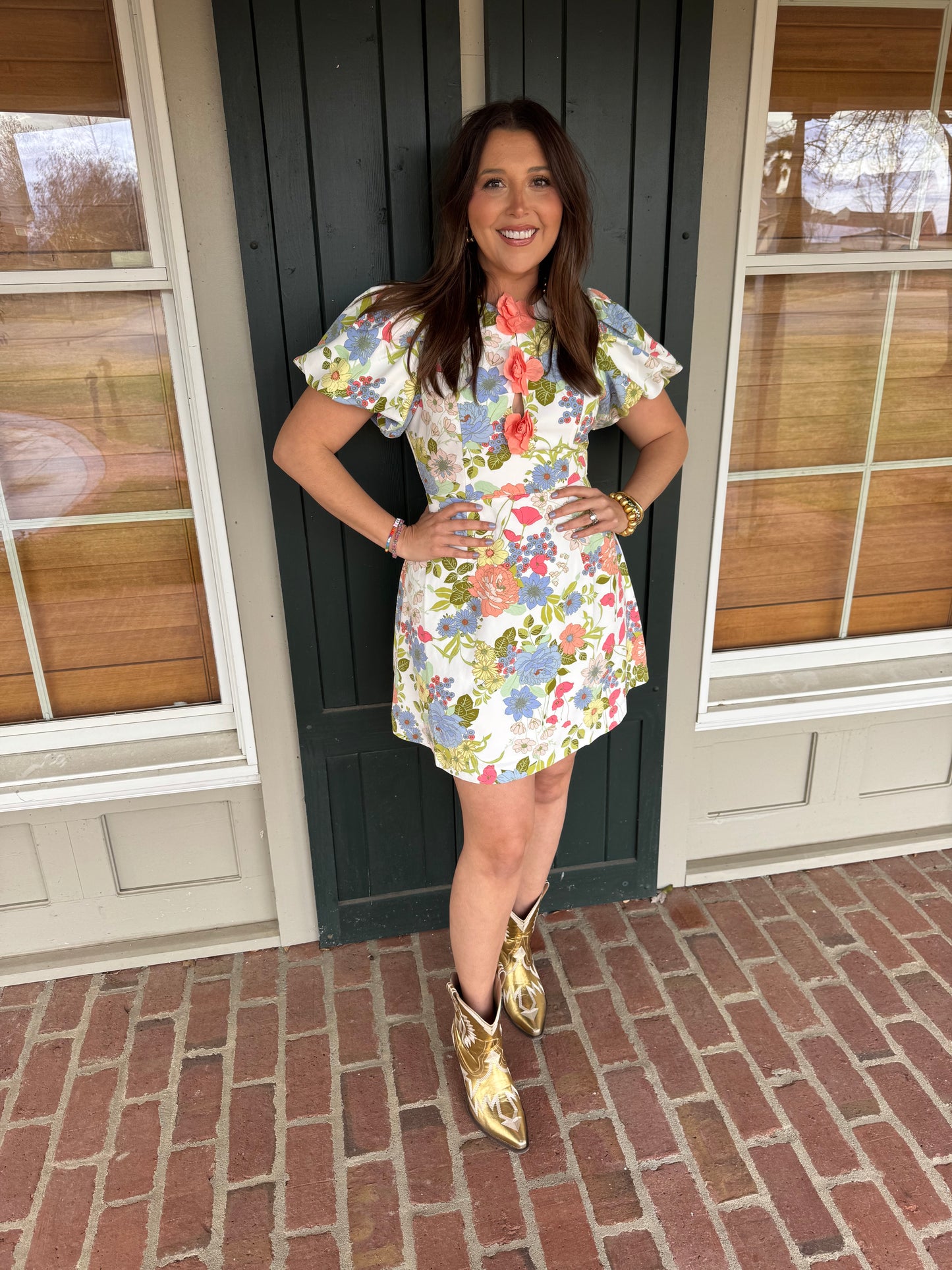 Esther Floral Rosette Dress