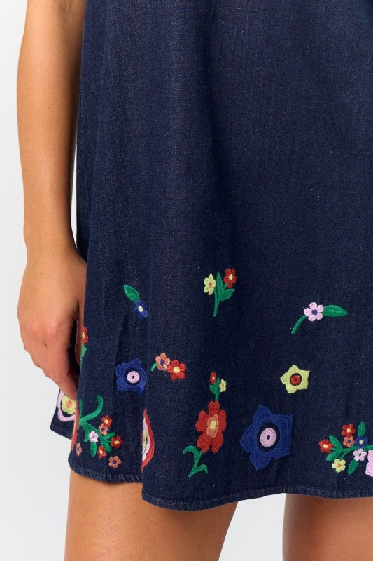 Indigo Embroidered Dress