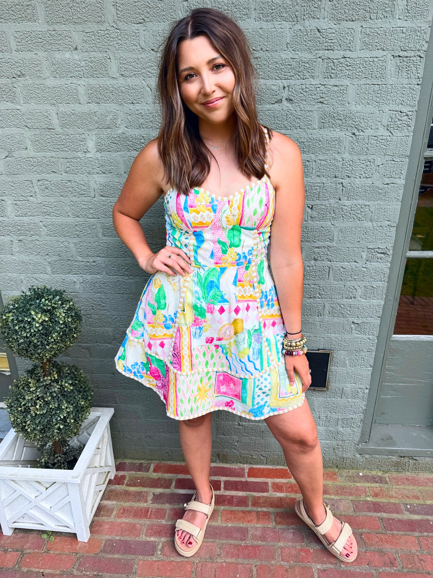 Resort Print Flared Dress