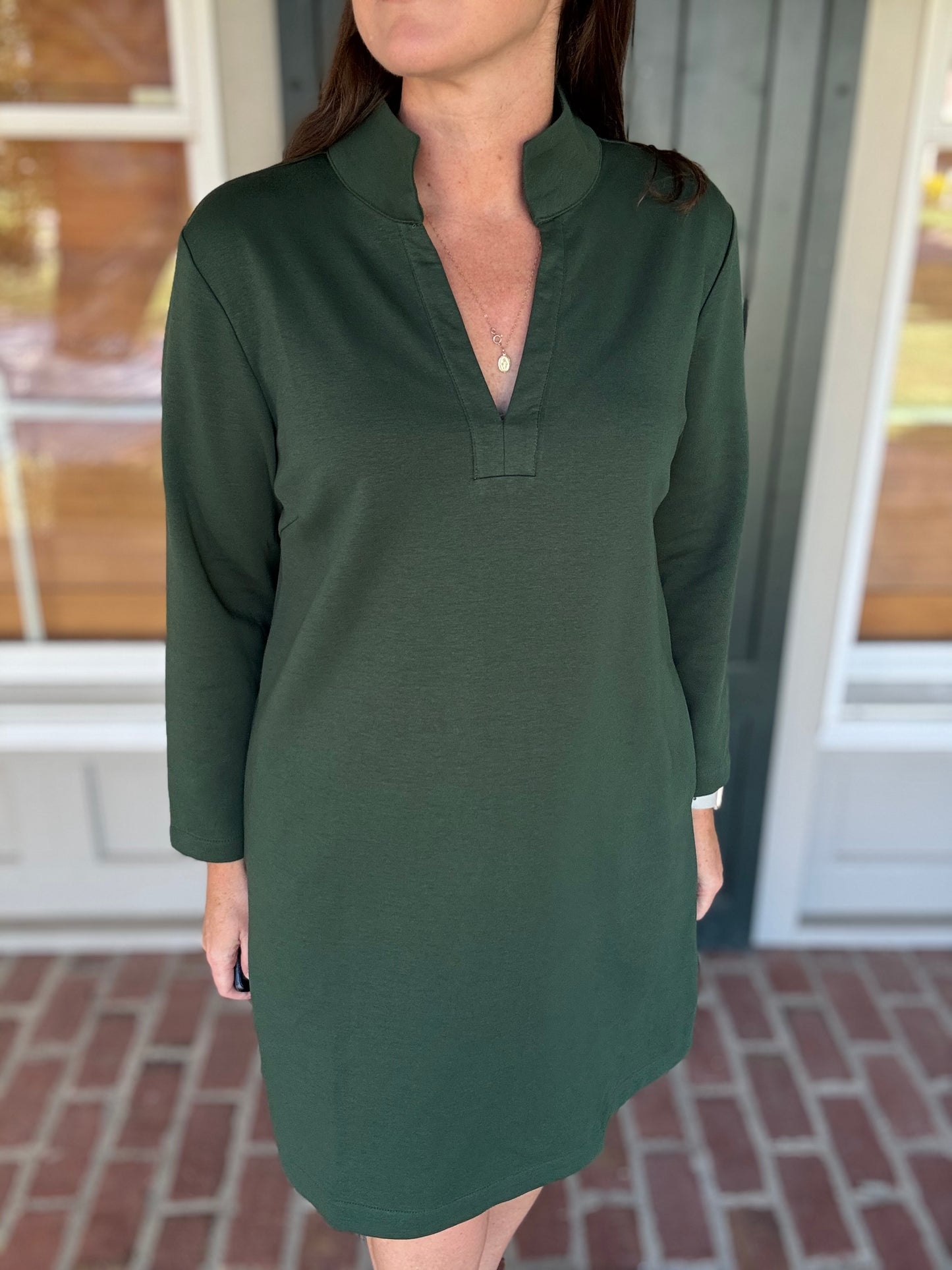 Hunter Green Scuba Dress