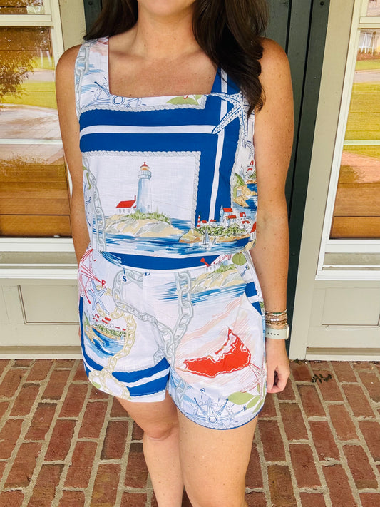 Atlantic Breeze Linen Short Set