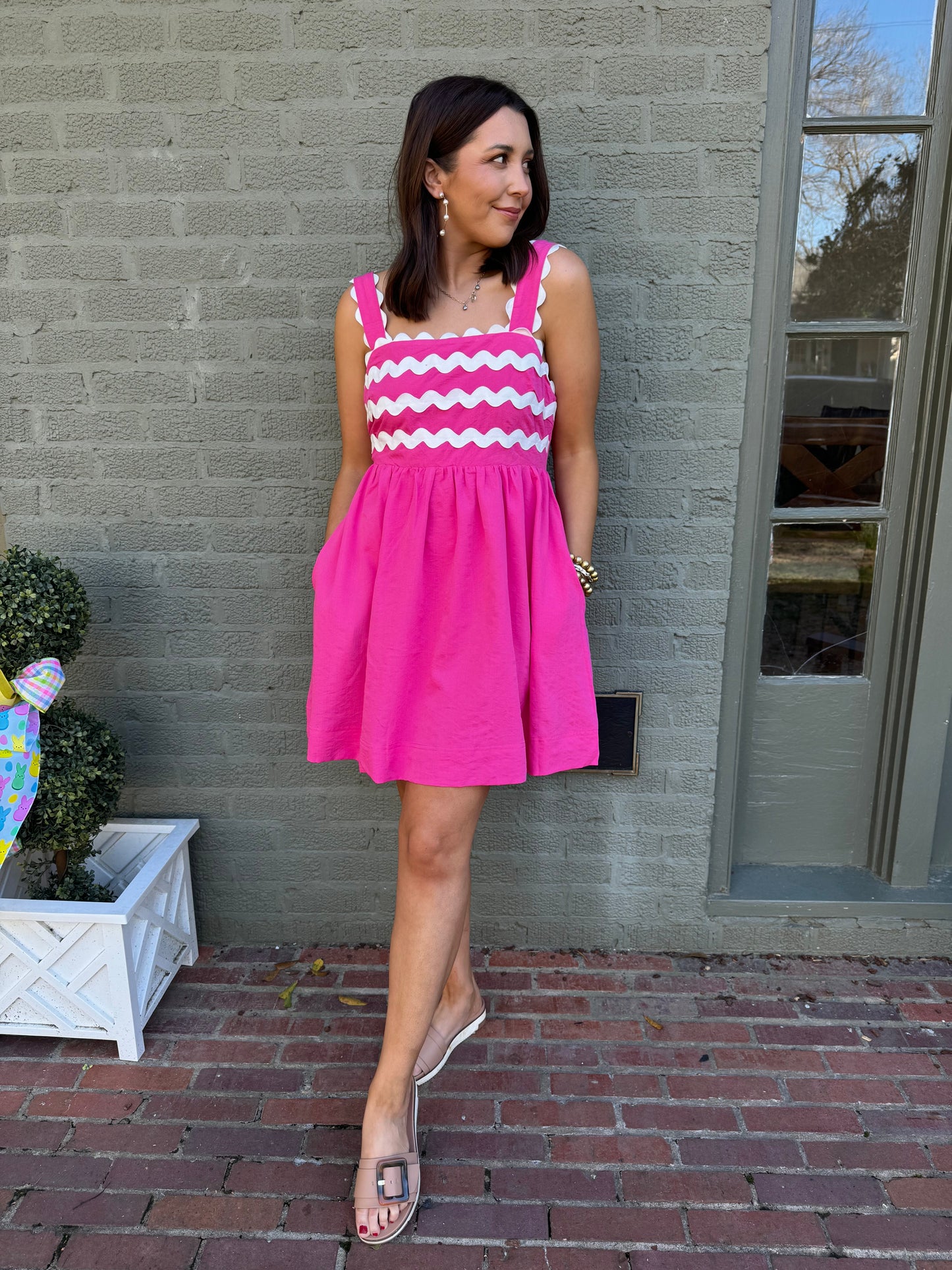 Fuchsia Sleeveless Ric Rac Dress