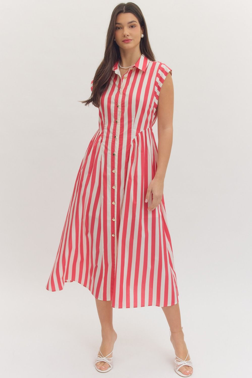 Red Striped Midi