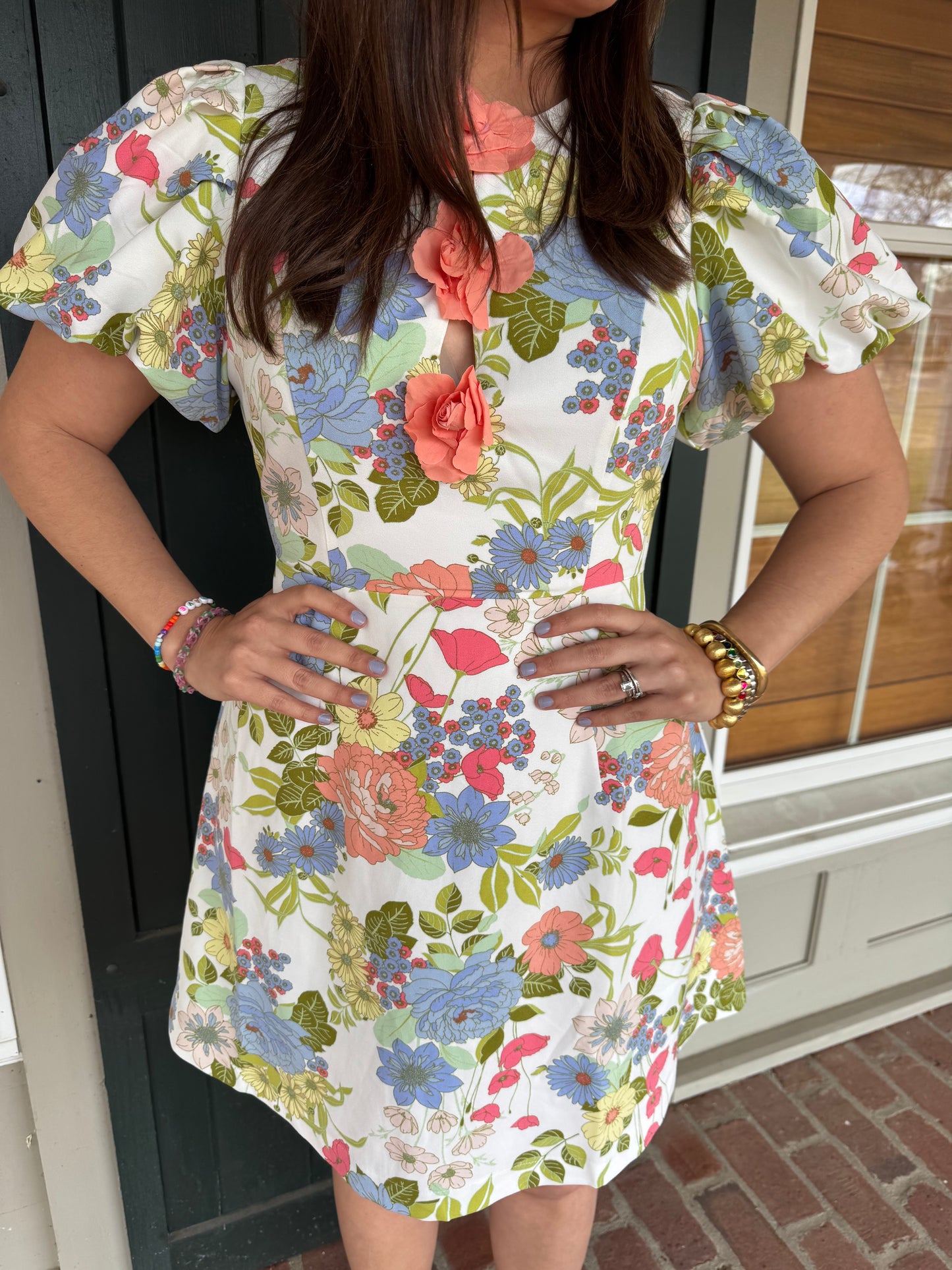 Esther Floral Rosette Dress