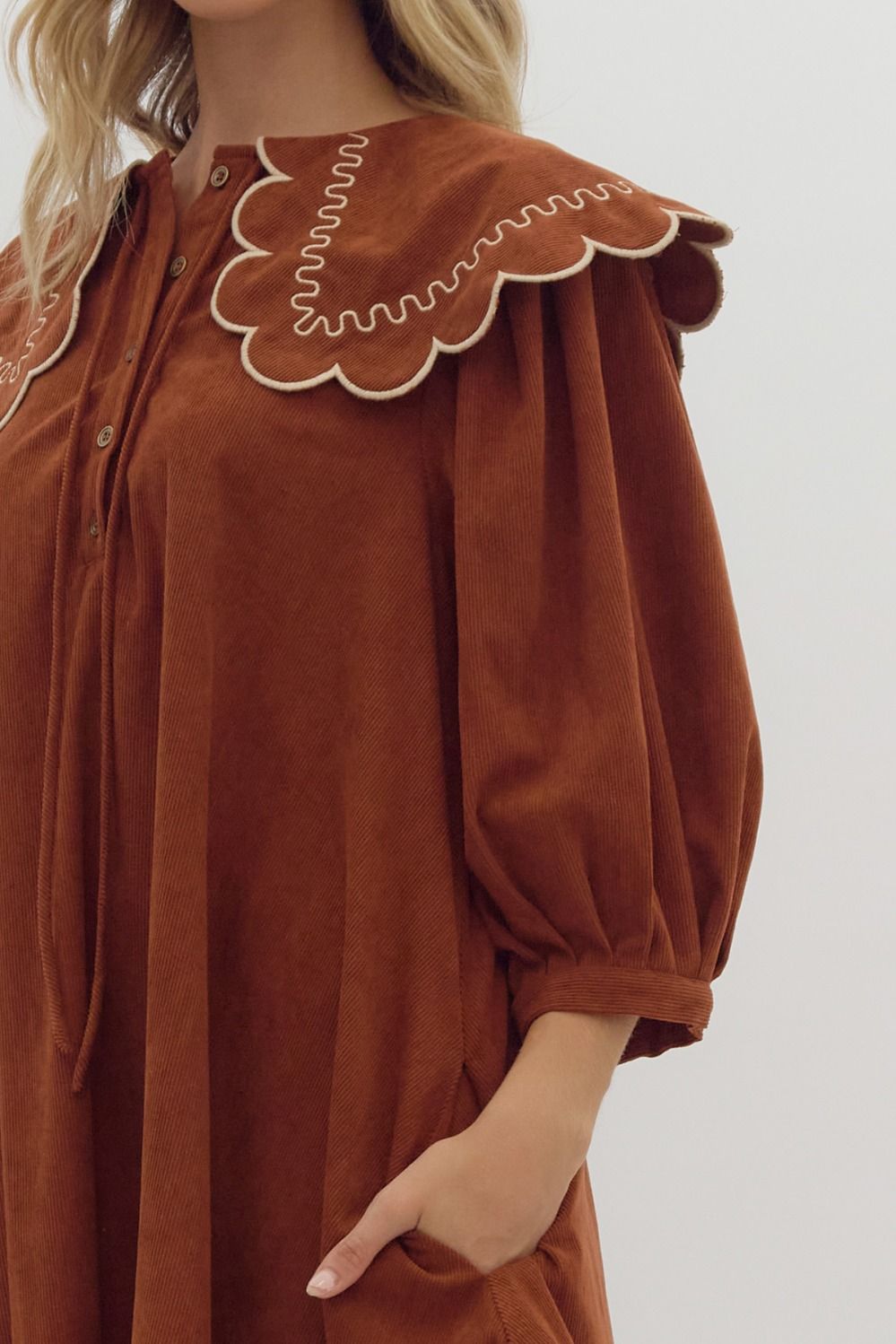 Ginger Oversized Scallop Collar Dress