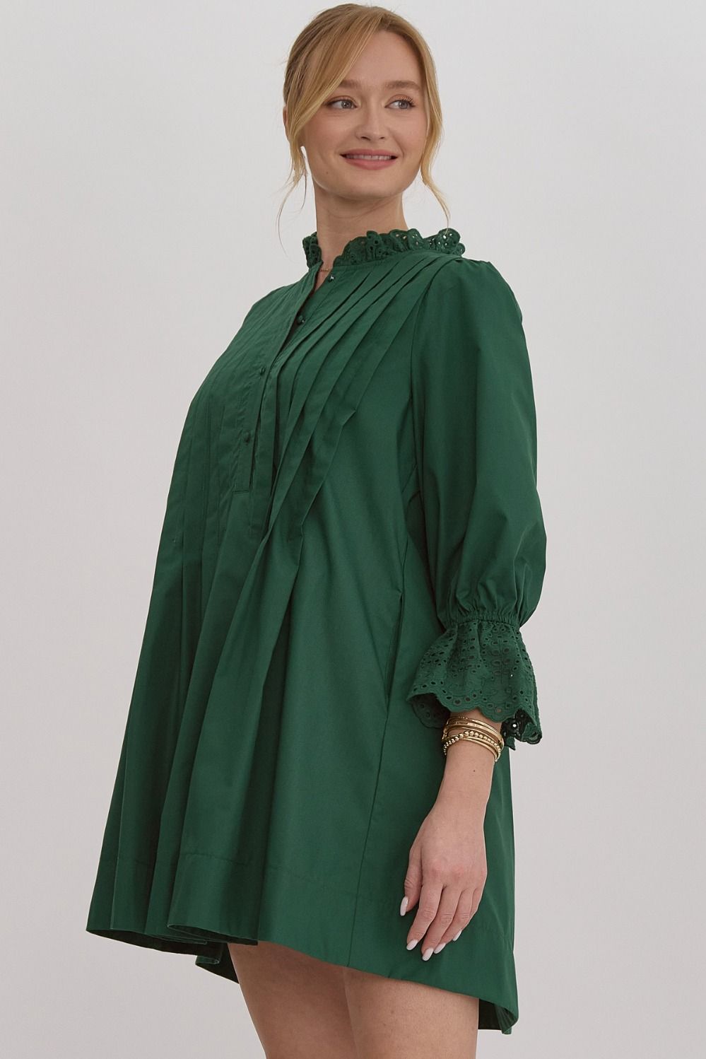 Forest Pleated Dress