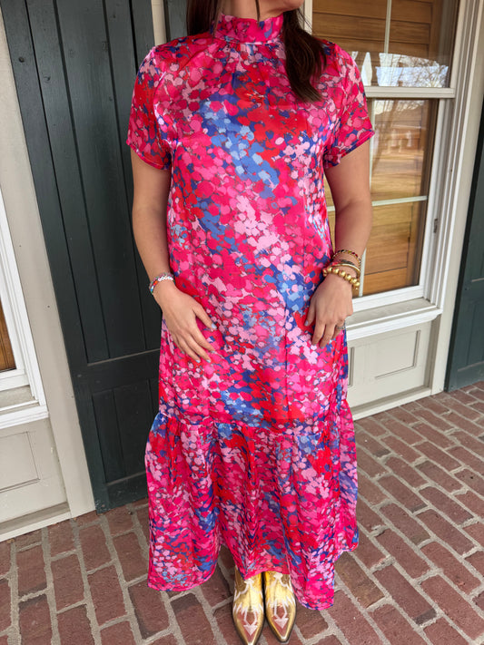 Skyra Floral Organza Maxi Dress