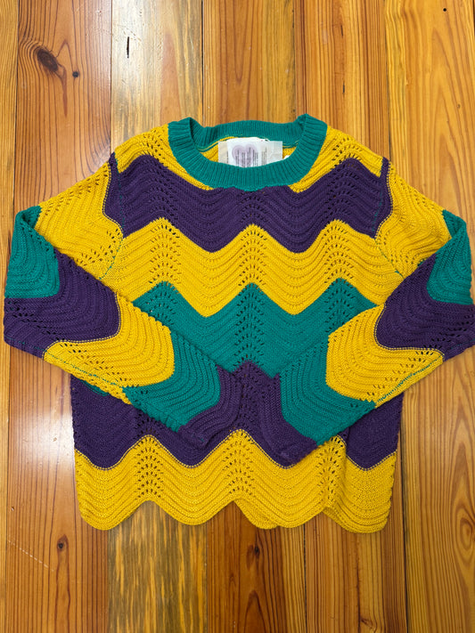 Mardi Gras Wave Sweater