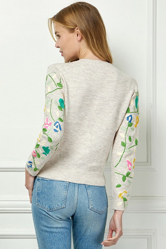 Floral Embroidery Cardigan