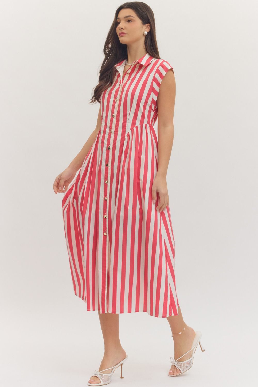 Red Striped Midi
