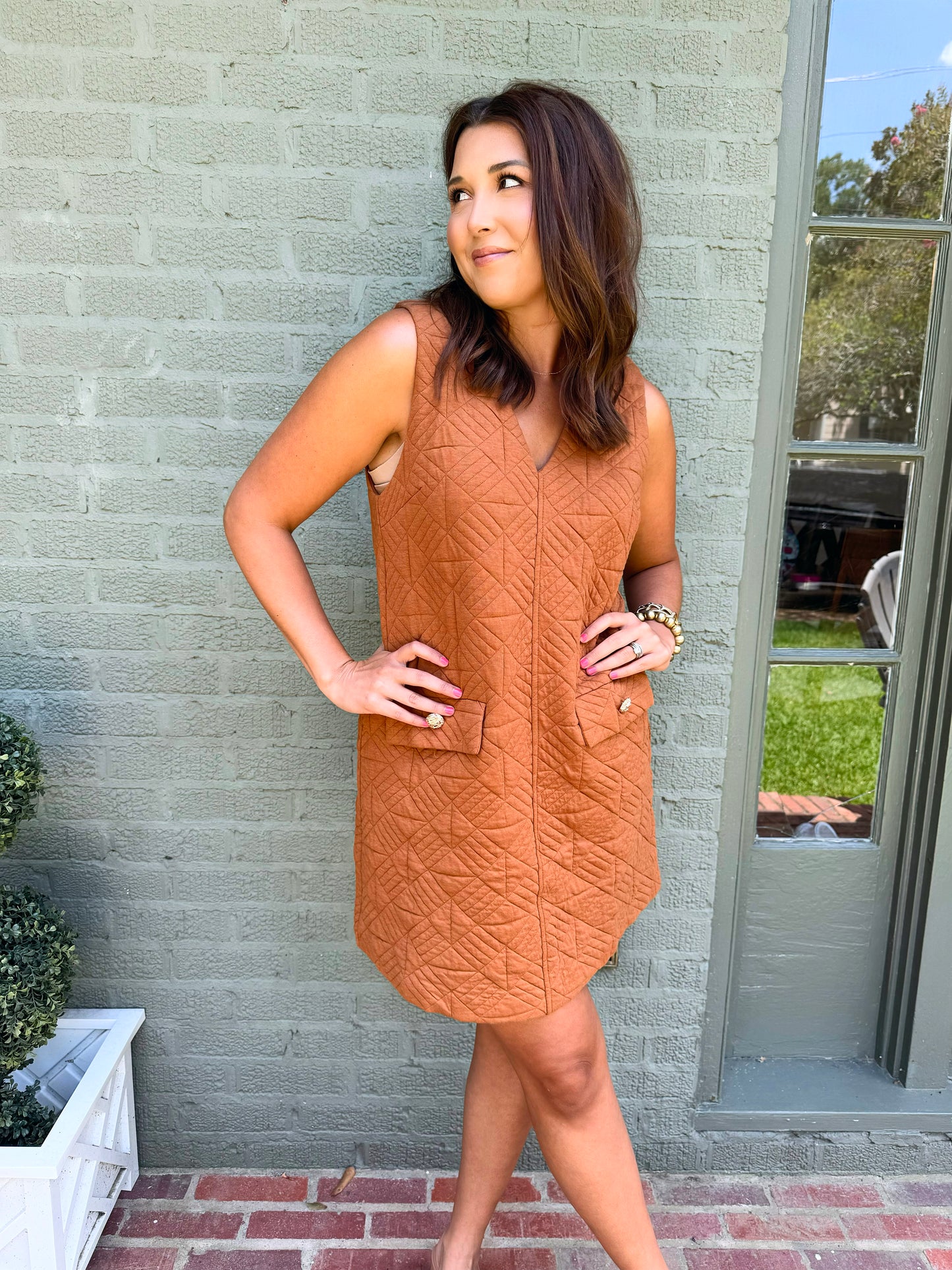 Camel Textured Dress