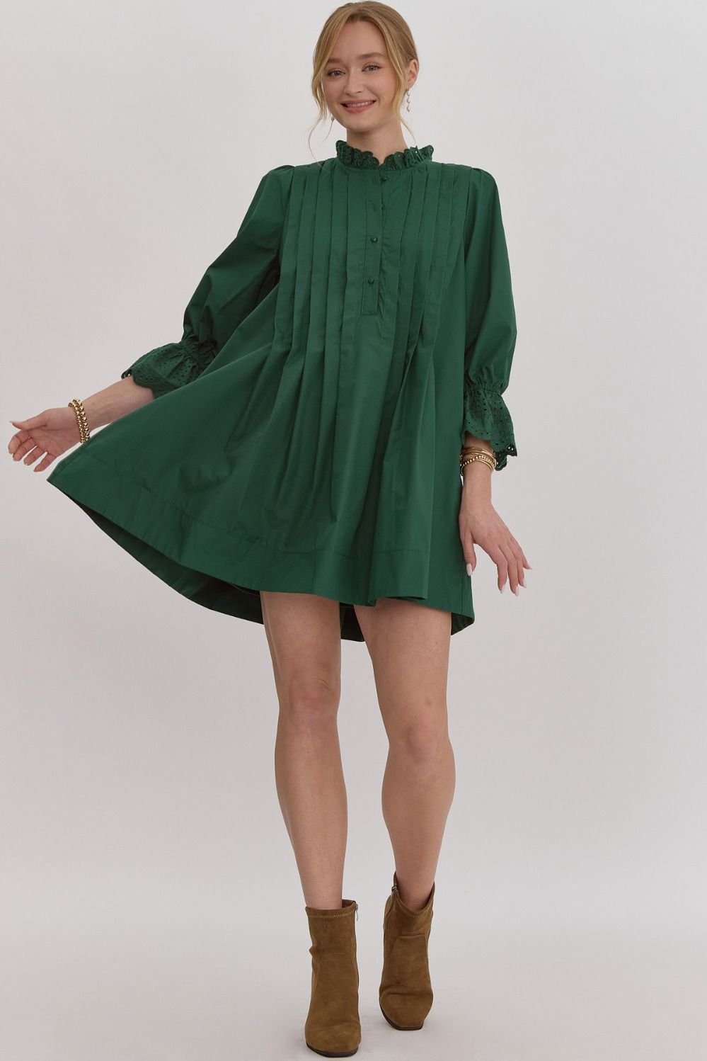 Forest Pleated Dress