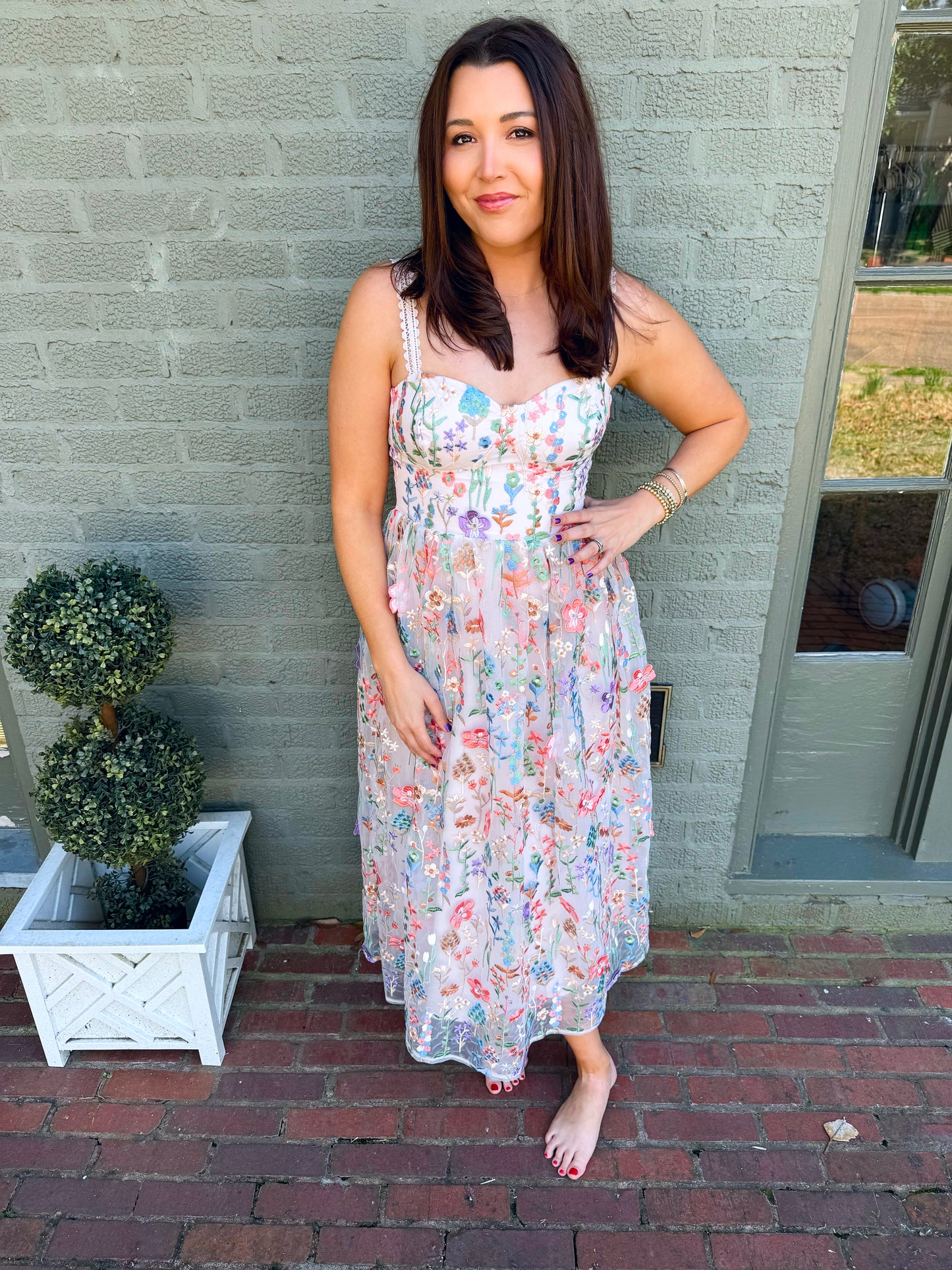 3D Floral Mesh Midi