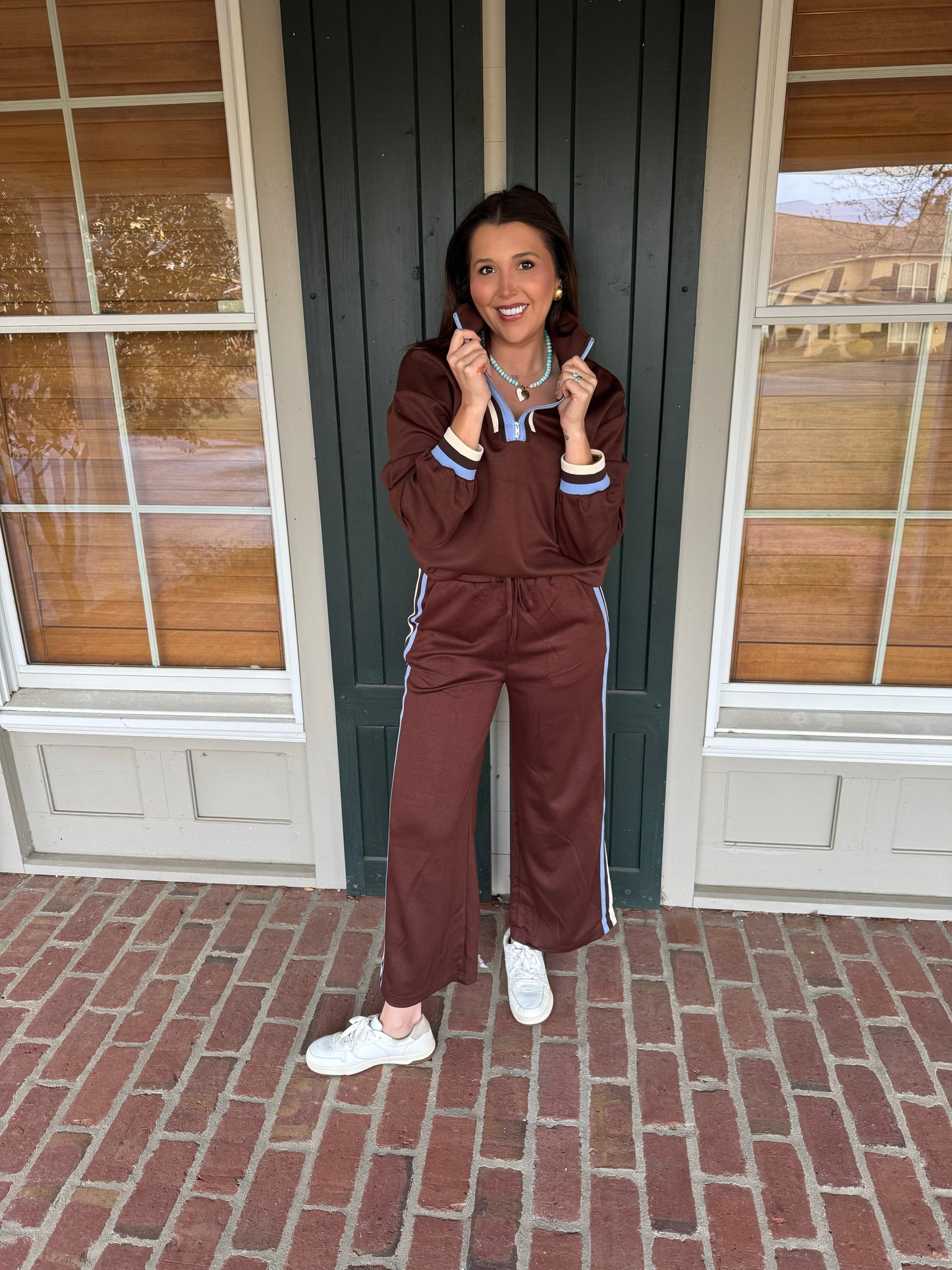Brown Athleisure Pant Set