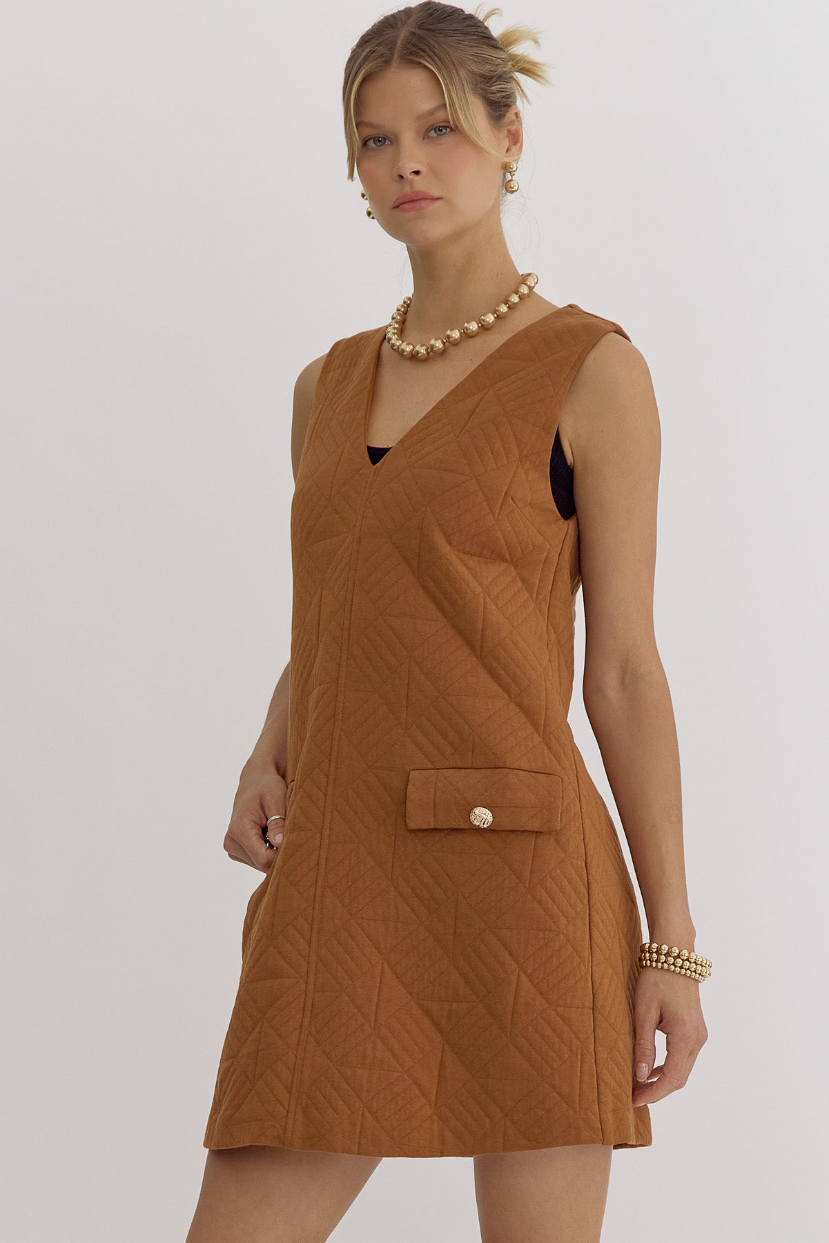 Camel Textured Dress