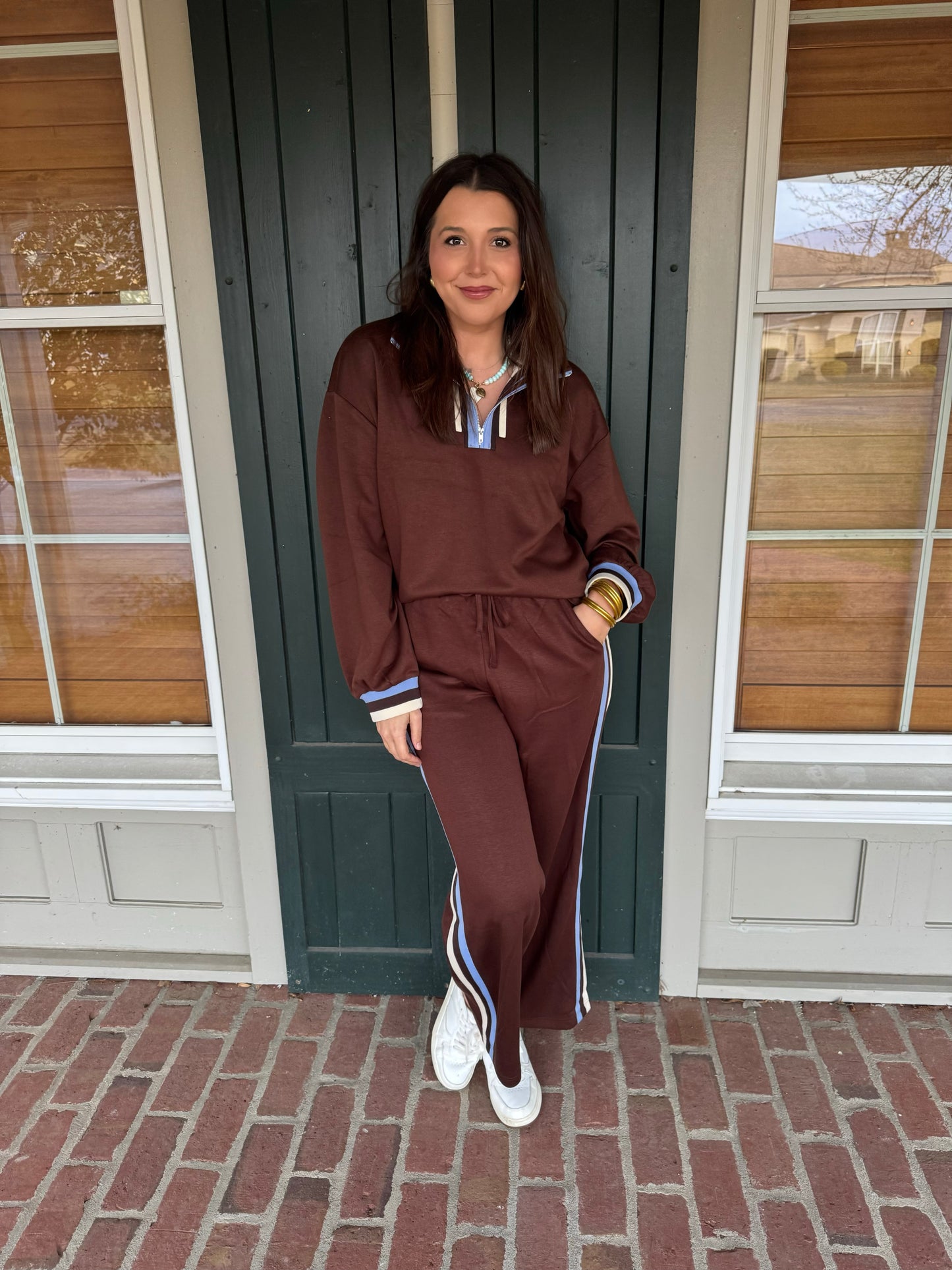 Brown Athleisure Pant Set