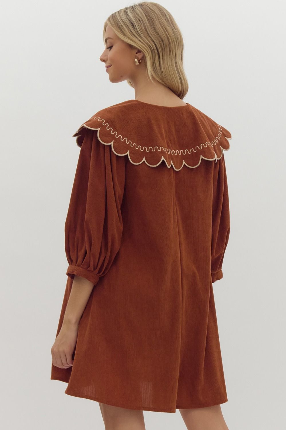 Ginger Oversized Scallop Collar Dress