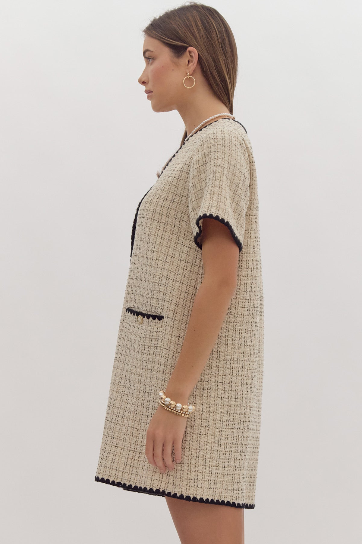 Cream Tweed Dress