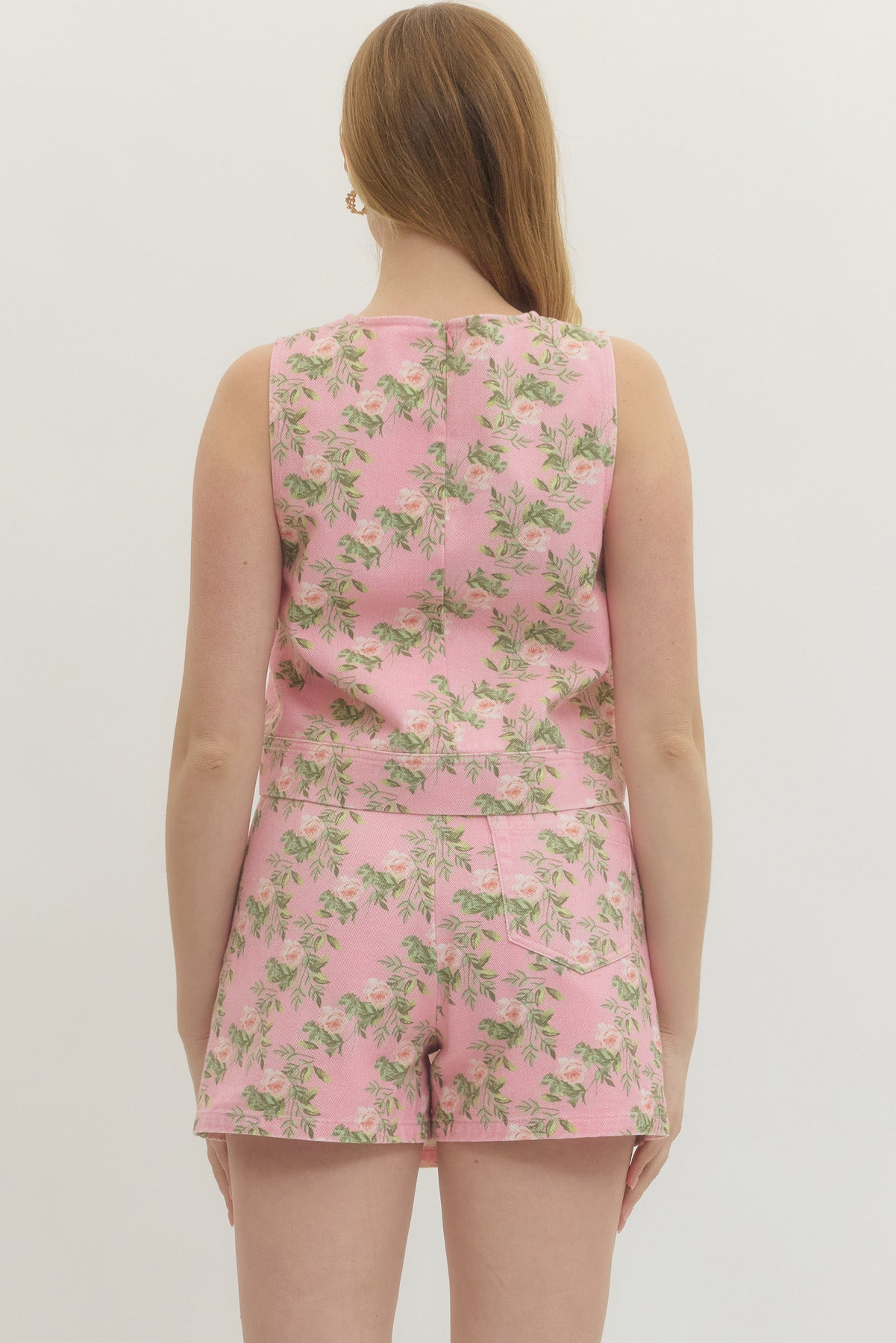 Pink Floral Skort Set