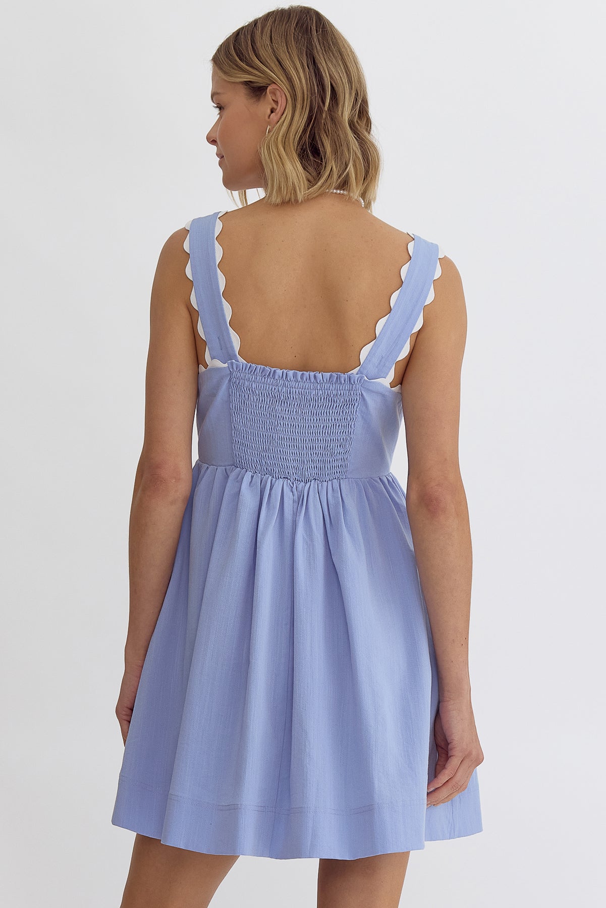 Blue Sleeveless Ric Rac Dress