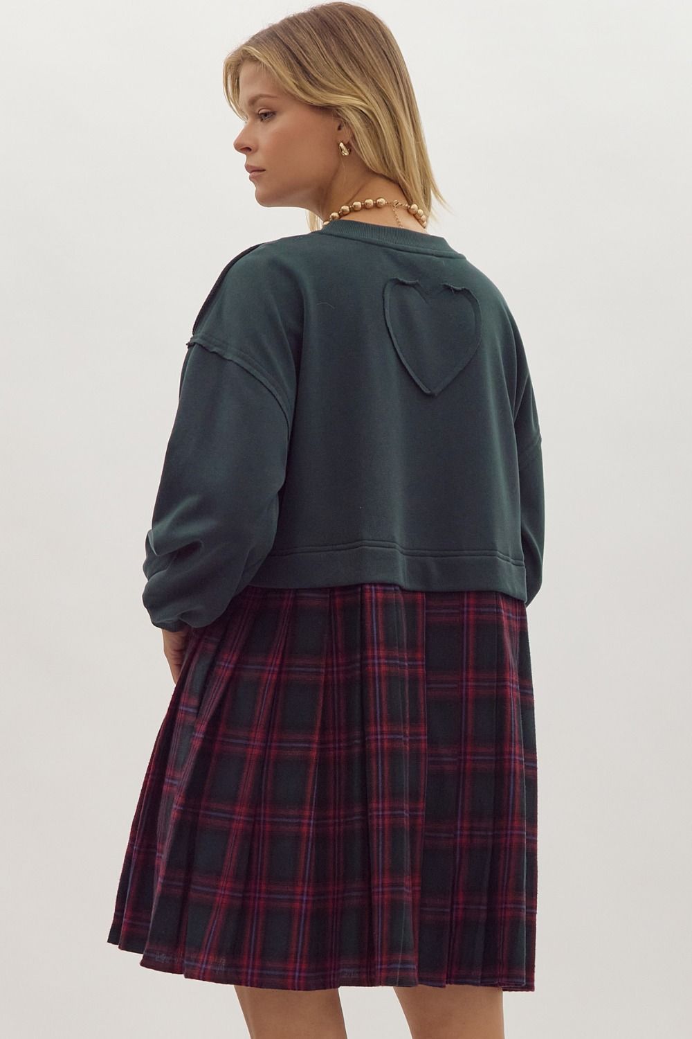 Forest/Navy Tartan Sweater Top Dress