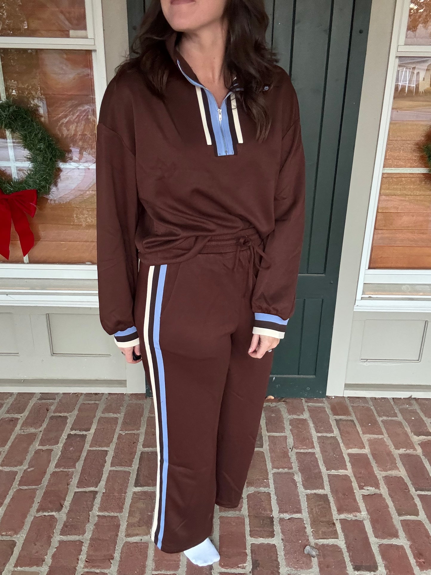 Brown Athleisure Pant Set