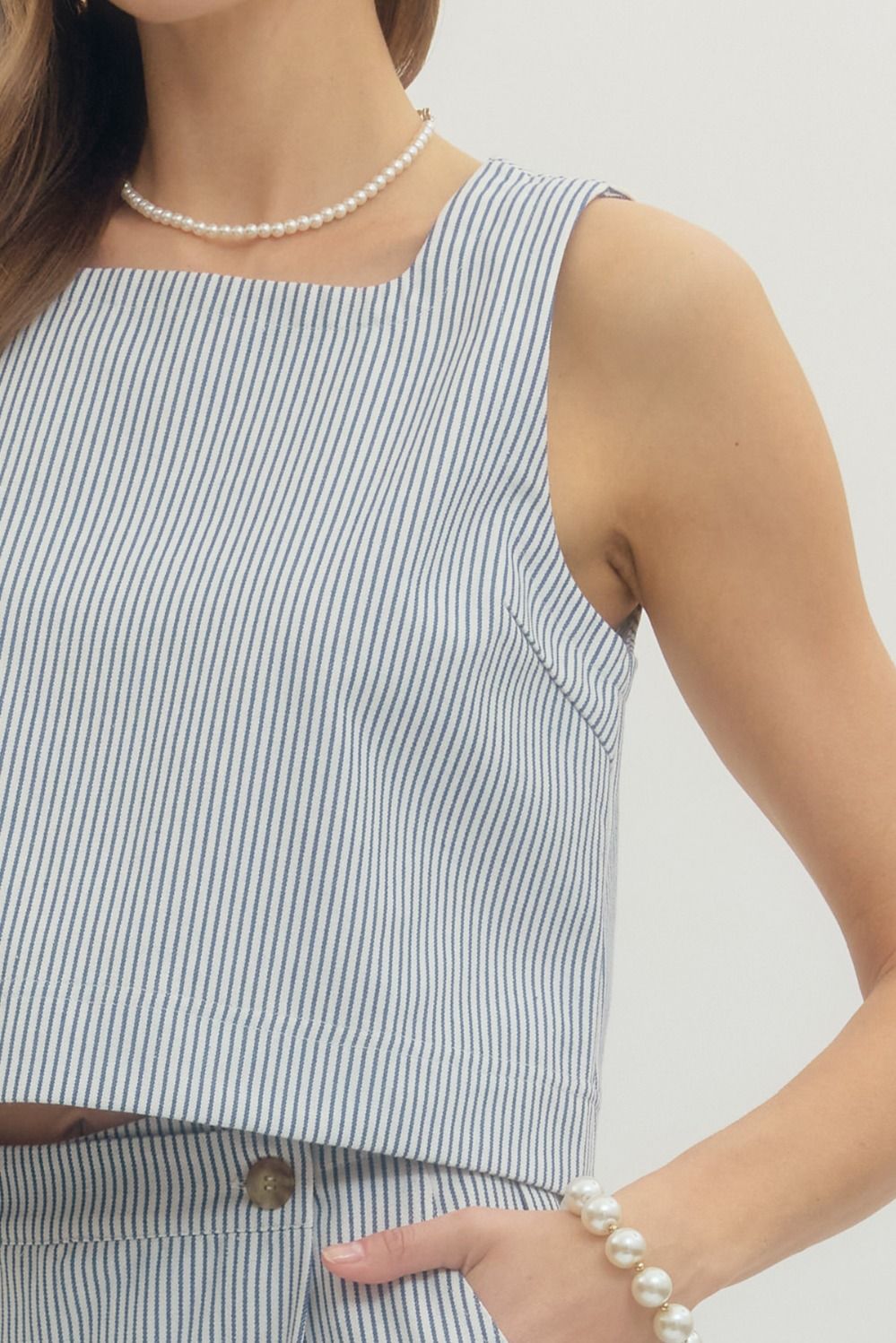Blue Stripe Skort Set