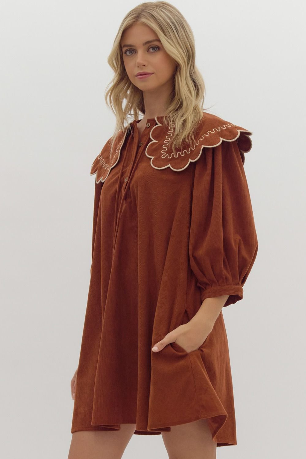 Ginger Oversized Scallop Collar Dress