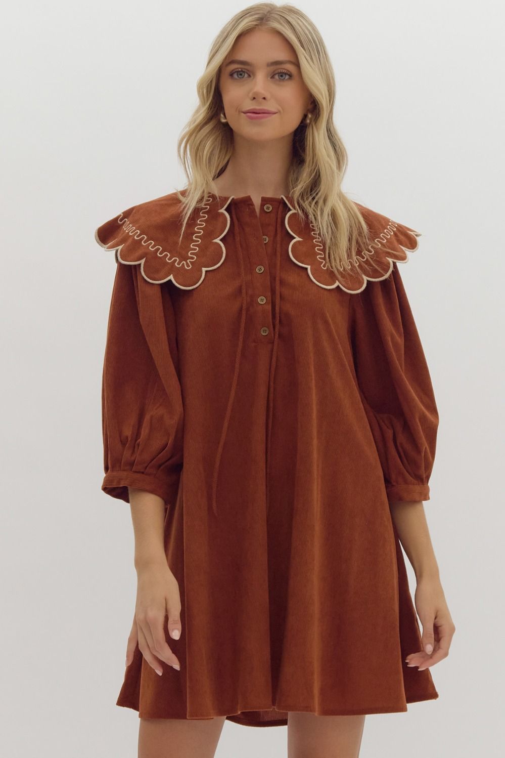 Ginger Oversized Scallop Collar Dress