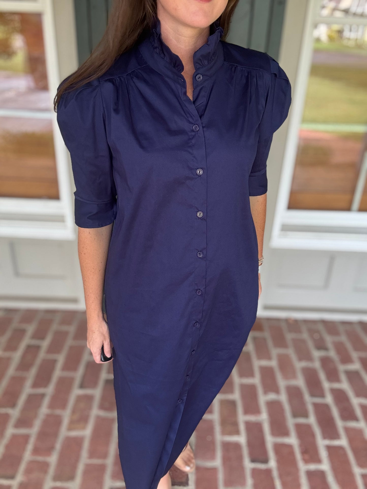Nina Navy Shirt Dress