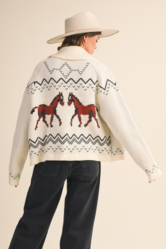 Ivory Horse Sweater