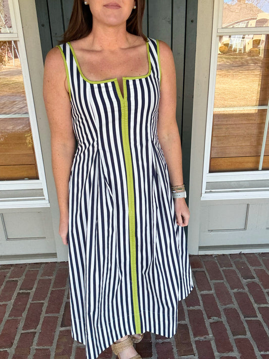 Navy Striped Dress