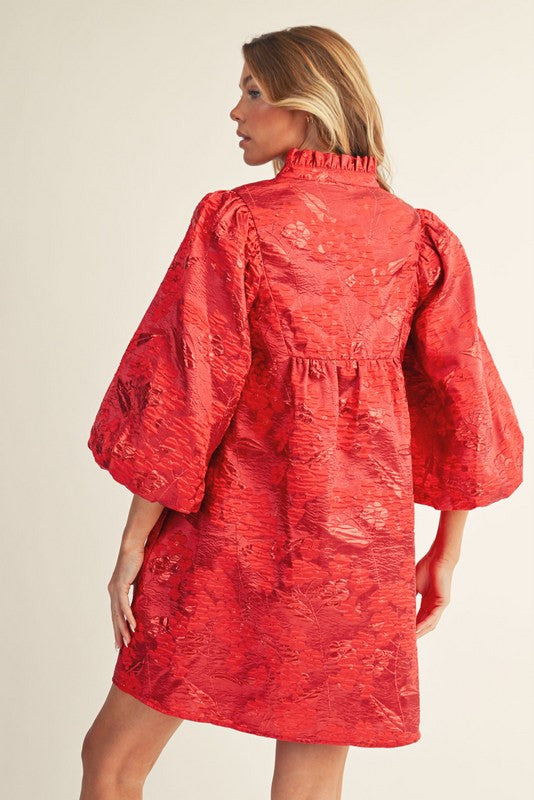 Red Jacquard Dress